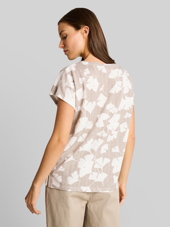 T-shirt with pattern - ginkgo knit optic