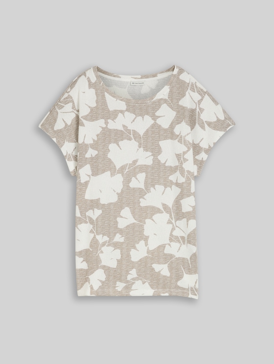 T-shirt with pattern - ginkgo knit optic