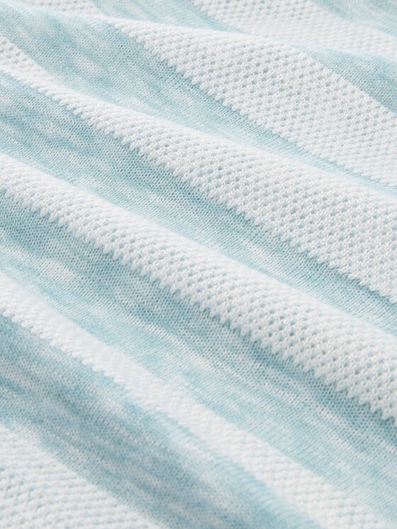 Loose fit T-shirt with batwing sleeves - white mint stripe