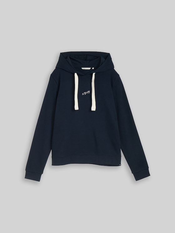 Hoodie sweatshirt with embroidery - sky captain blue