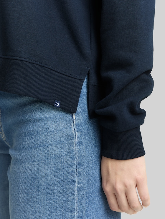 Hoodie sweatshirt with embroidery - sky captain blue