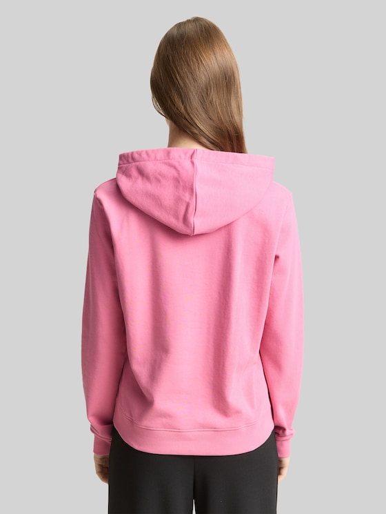 Hoodie sweatshirt with embroidery - Soft Blush Rose