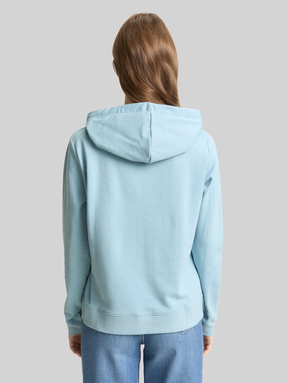 Hoodie sweatshirt with embroidery - calm cloud blue