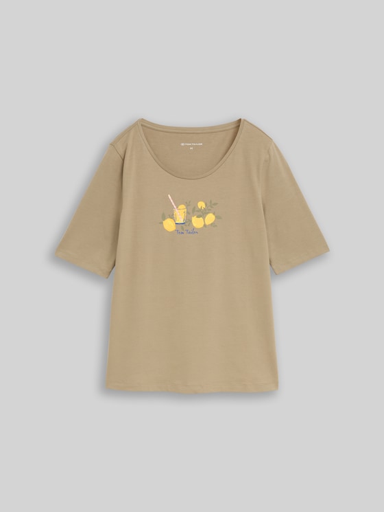Printed T-shirt - Silver Olive