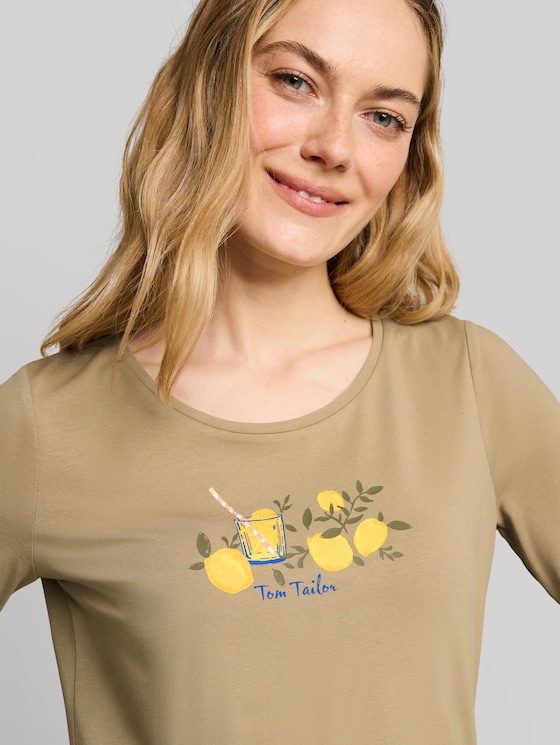 Printed T-shirt - Silver Olive