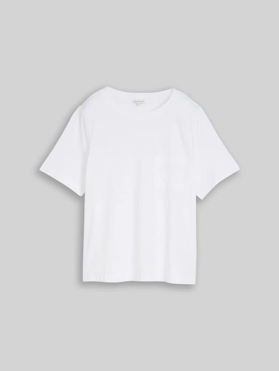Boxy fit T-shirt with chest pocket - White