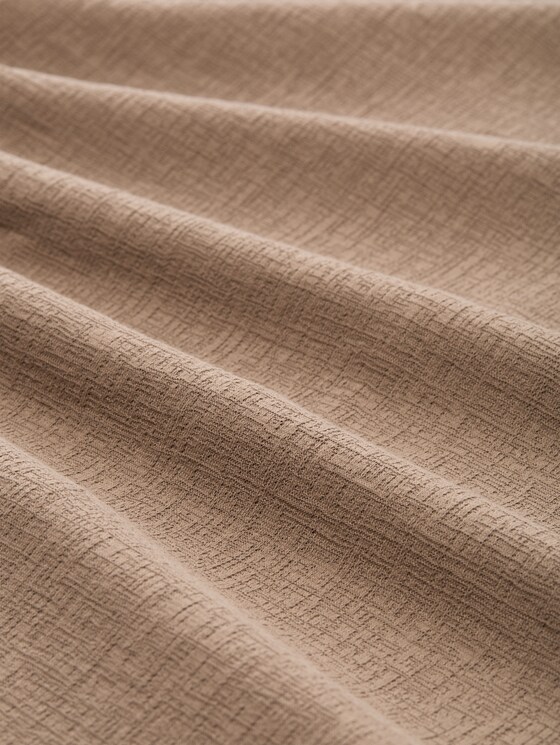 Loose fit T-shirt with lapel collar - taupe grey