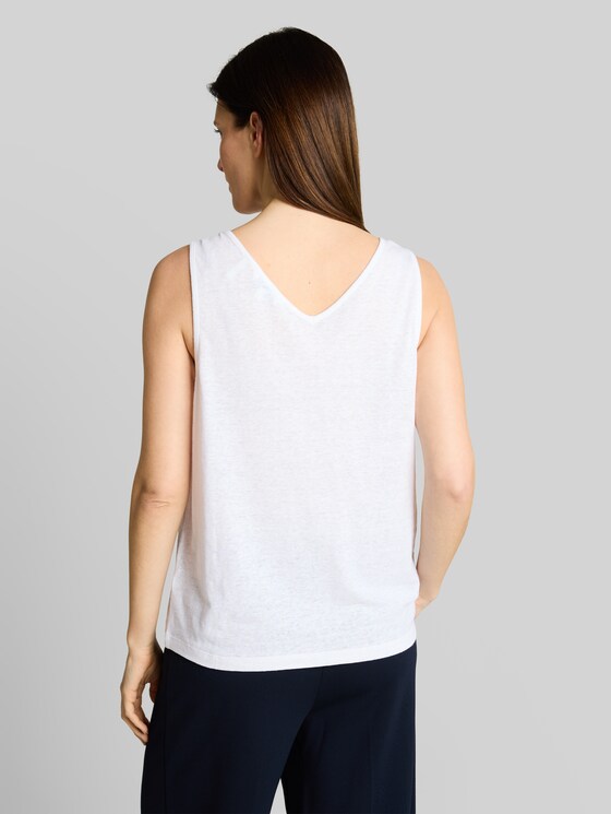Top with linen blend - White