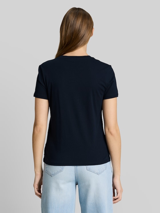 T-shirt with embroidery - sky captain blue