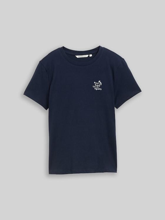 T-shirt with embroidery - sky captain blue