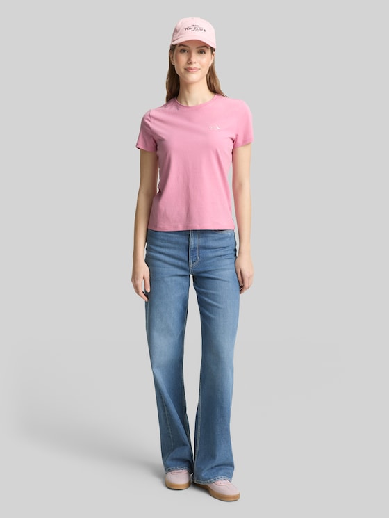 T-shirt with embroidery - Soft Blush Rose