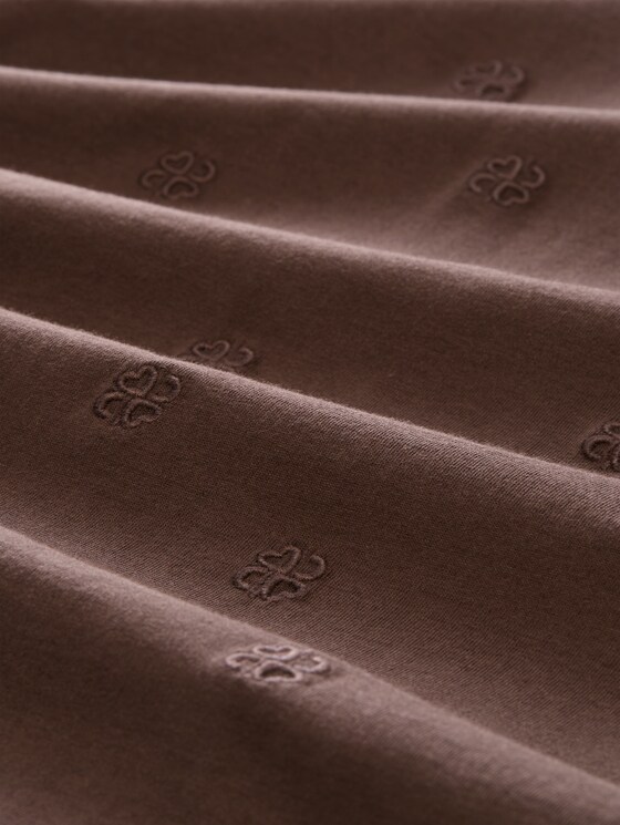 Boxy-fit T-shirt with embroidery - brown logo heart embroidery