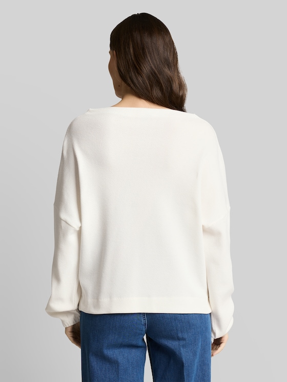 Sweatshirt with stand-up collar - Whisper White
