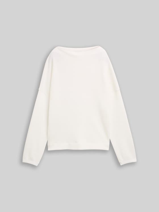 Sweatshirt with stand-up collar - Whisper White