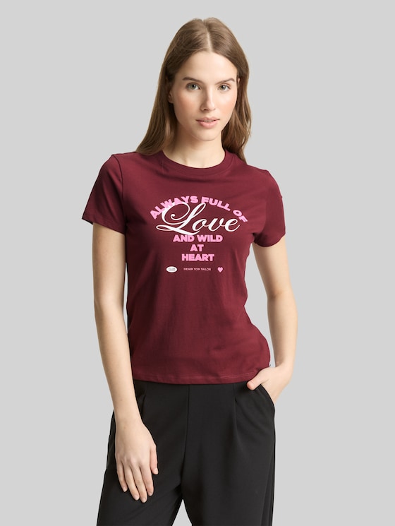 Cotton T-shirt - Tawny Port Red