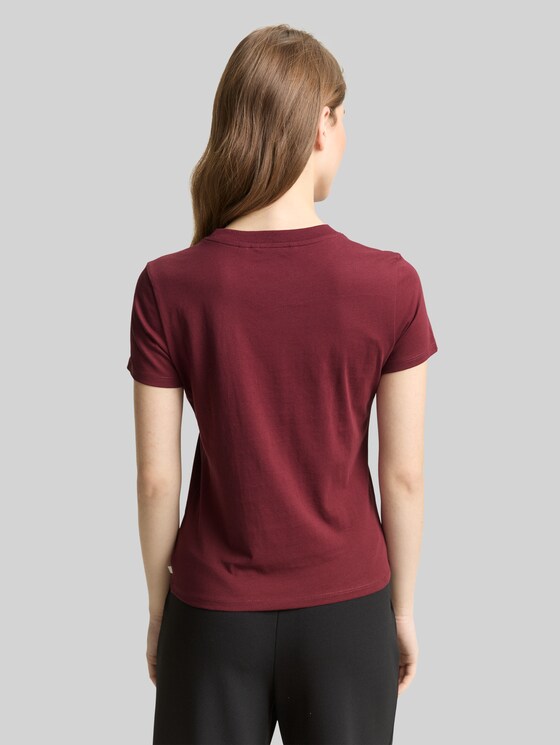 Cotton T-shirt - Tawny Port Red