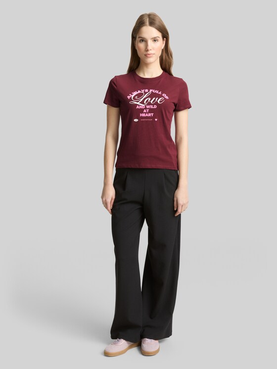 Cotton T-shirt - Tawny Port Red