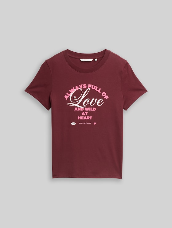 Cotton T-shirt - Tawny Port Red
