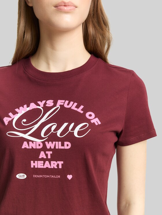 Cotton T-shirt - Tawny Port Red
