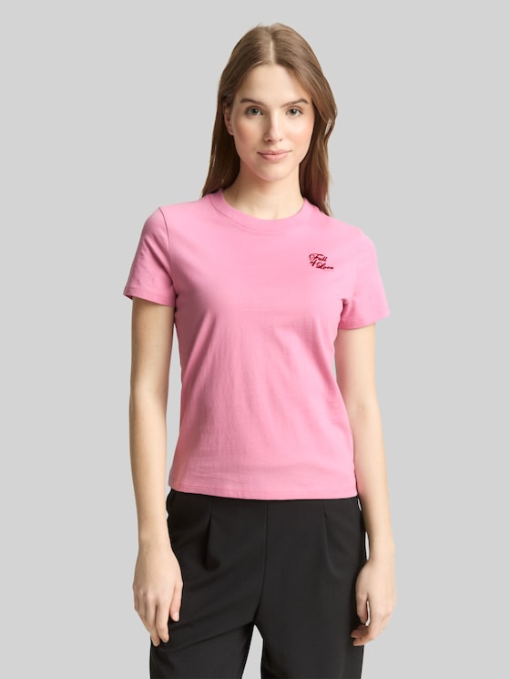 Cotton T-shirt - Soft Blush Rose