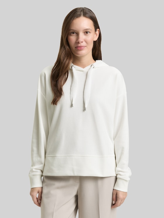 Hoodie sweatshirt with heart detail - Whisper White