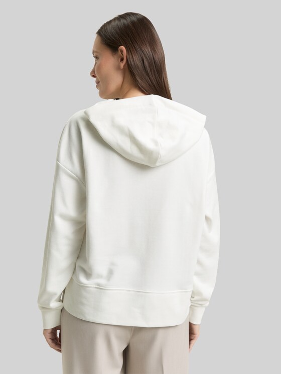 Hoodie sweatshirt with heart detail - Whisper White