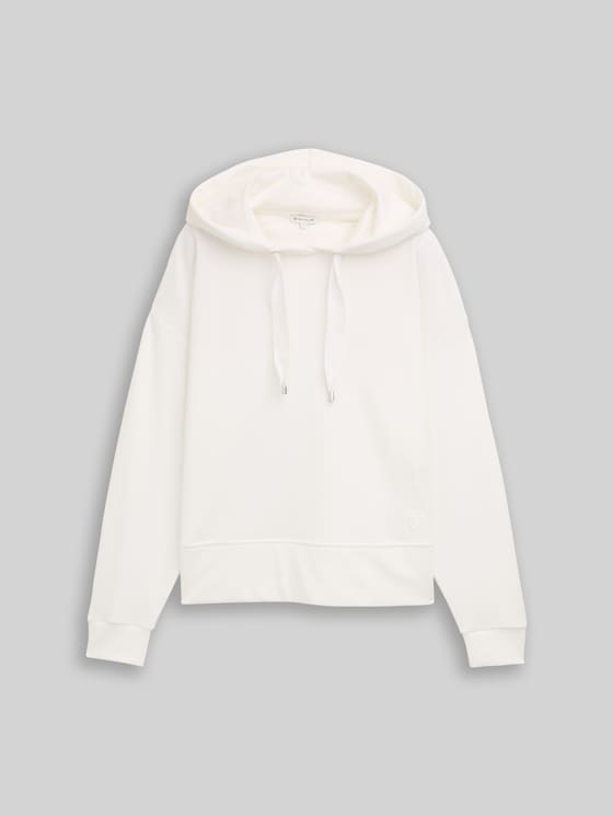Hoodie sweatshirt with heart detail - Whisper White