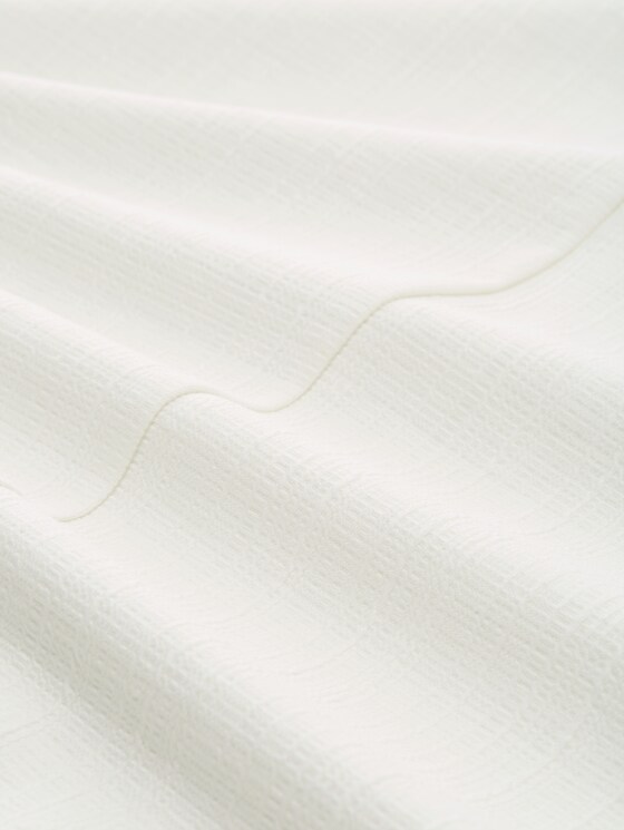 Jacquard sweatshirt with V-neck - Whisper White