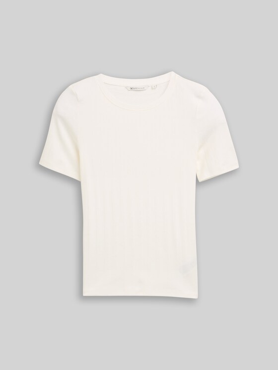 Slim-fit pointelle T-shirt - off white