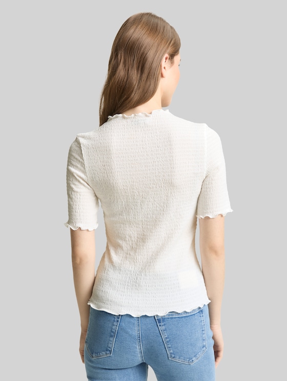Slim fit crinkle T-shirt - off white