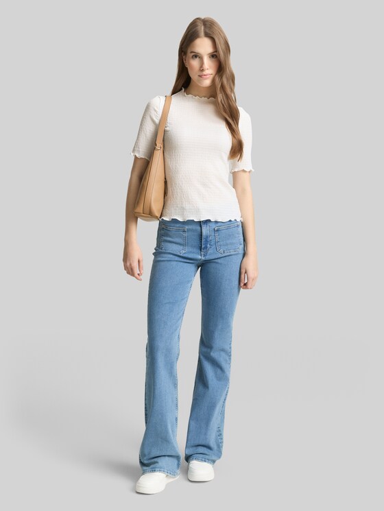Slim fit crinkle T-shirt - off white