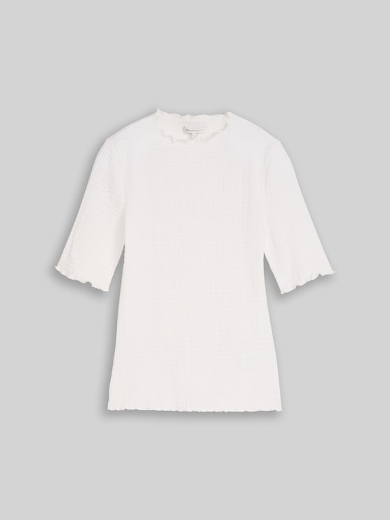 Slim fit crinkle T-shirt - off white