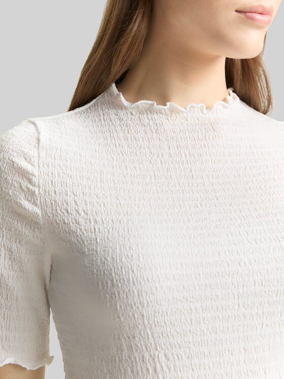 Slim fit crinkle T-shirt - off white