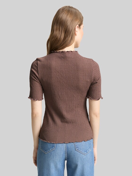 Slim fit crinkle T-shirt - taupe brown
