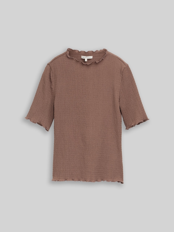 Slim fit crinkle T-shirt - taupe brown