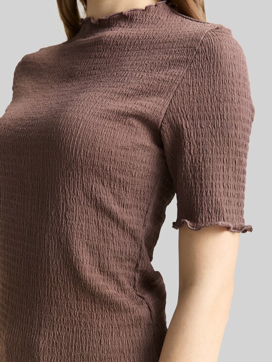Slim fit crinkle T-shirt - taupe brown