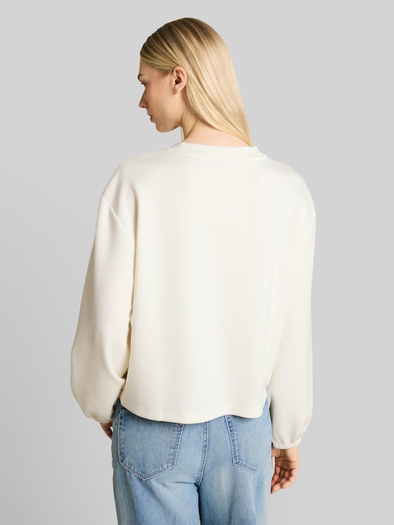 Loose fit scuba long-sleeved shirt - off white