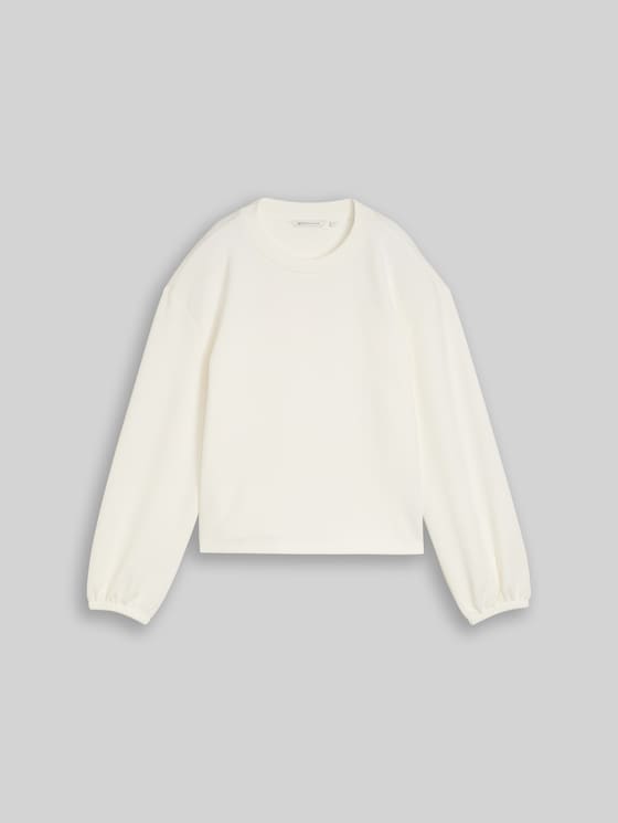 Loose fit scuba long-sleeved shirt - off white