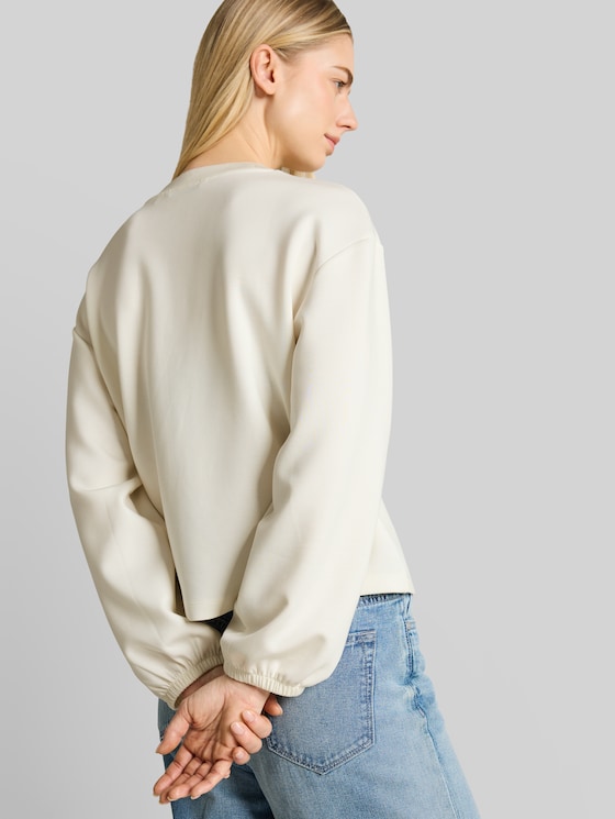Loose fit scuba long-sleeved shirt - off white