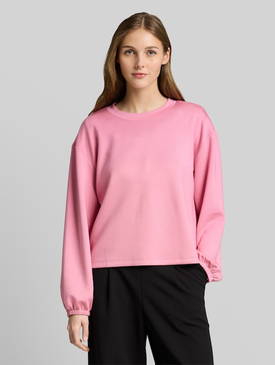 Loose fit scuba long-sleeved shirt - Soft Blush Rose