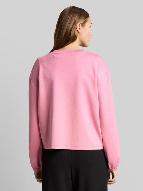 Loose fit scuba long-sleeved shirt - Soft Blush Rose