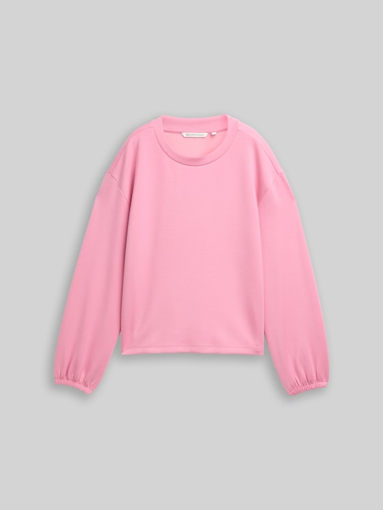 Loose fit scuba long-sleeved shirt - Soft Blush Rose