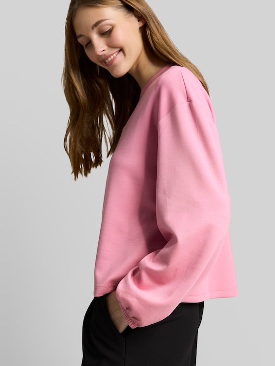 Loose fit scuba long-sleeved shirt - Soft Blush Rose