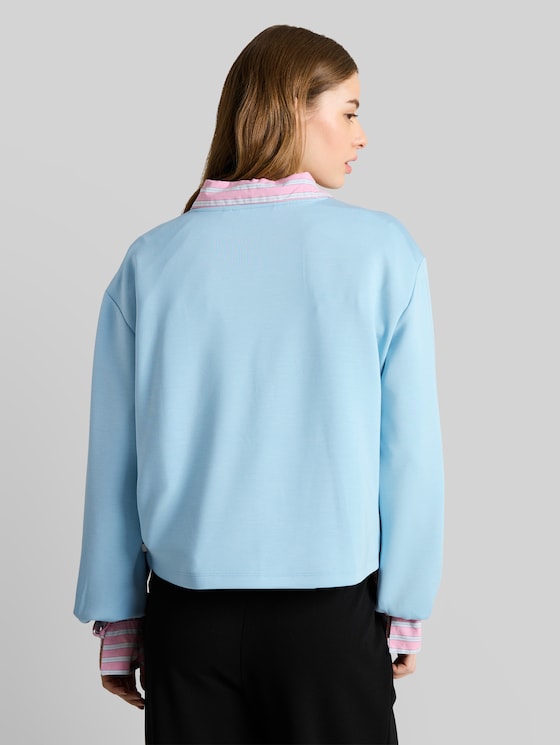 Loose fit scuba long-sleeved shirt - calm cloud blue