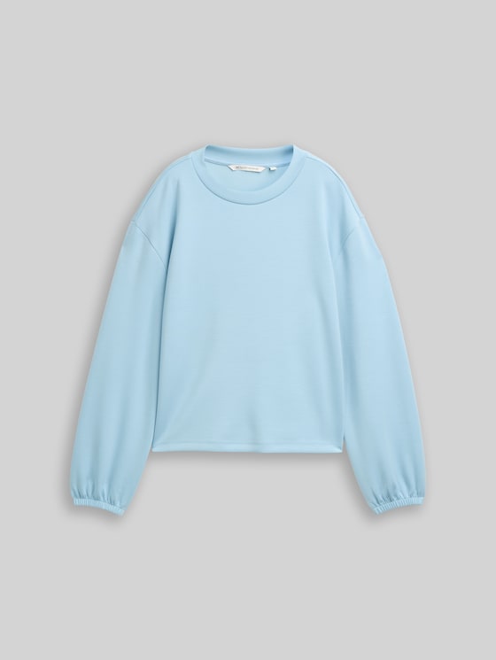Loose fit scuba long-sleeved shirt - calm cloud blue