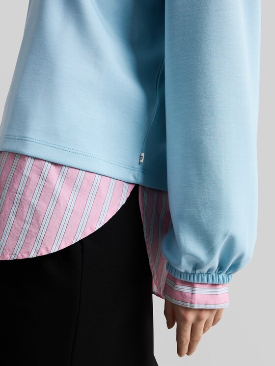 Loose fit scuba long-sleeved shirt - calm cloud blue