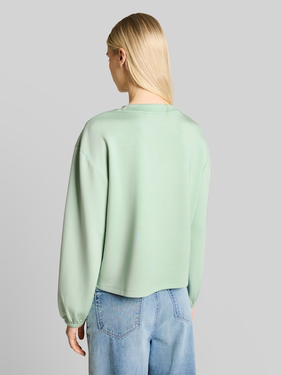Loose fit scuba long-sleeved shirt - light matcha green