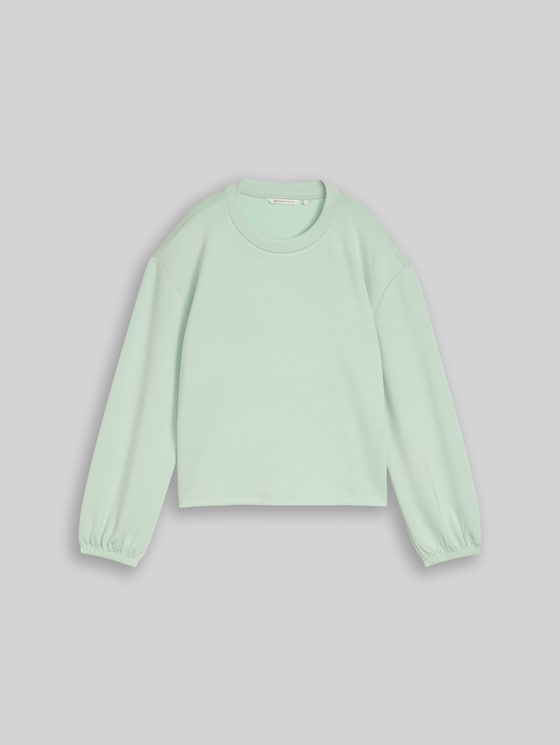 Loose fit scuba long-sleeved shirt - light matcha green