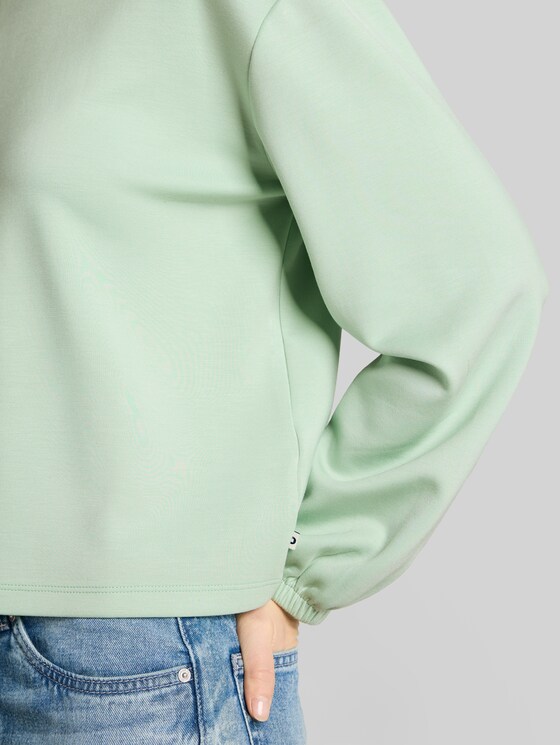 Loose fit scuba long-sleeved shirt - light matcha green