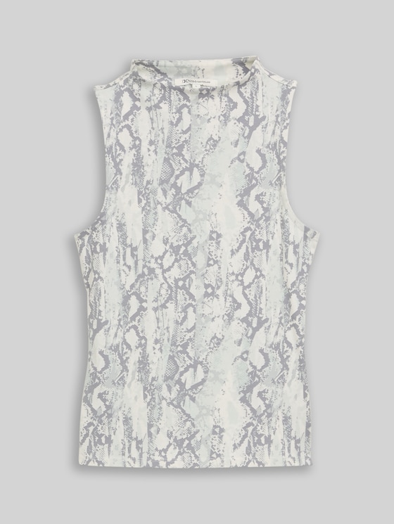 Slim fit top with snake pattern - faded snake print